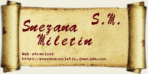 Snežana Miletin vizit kartica
